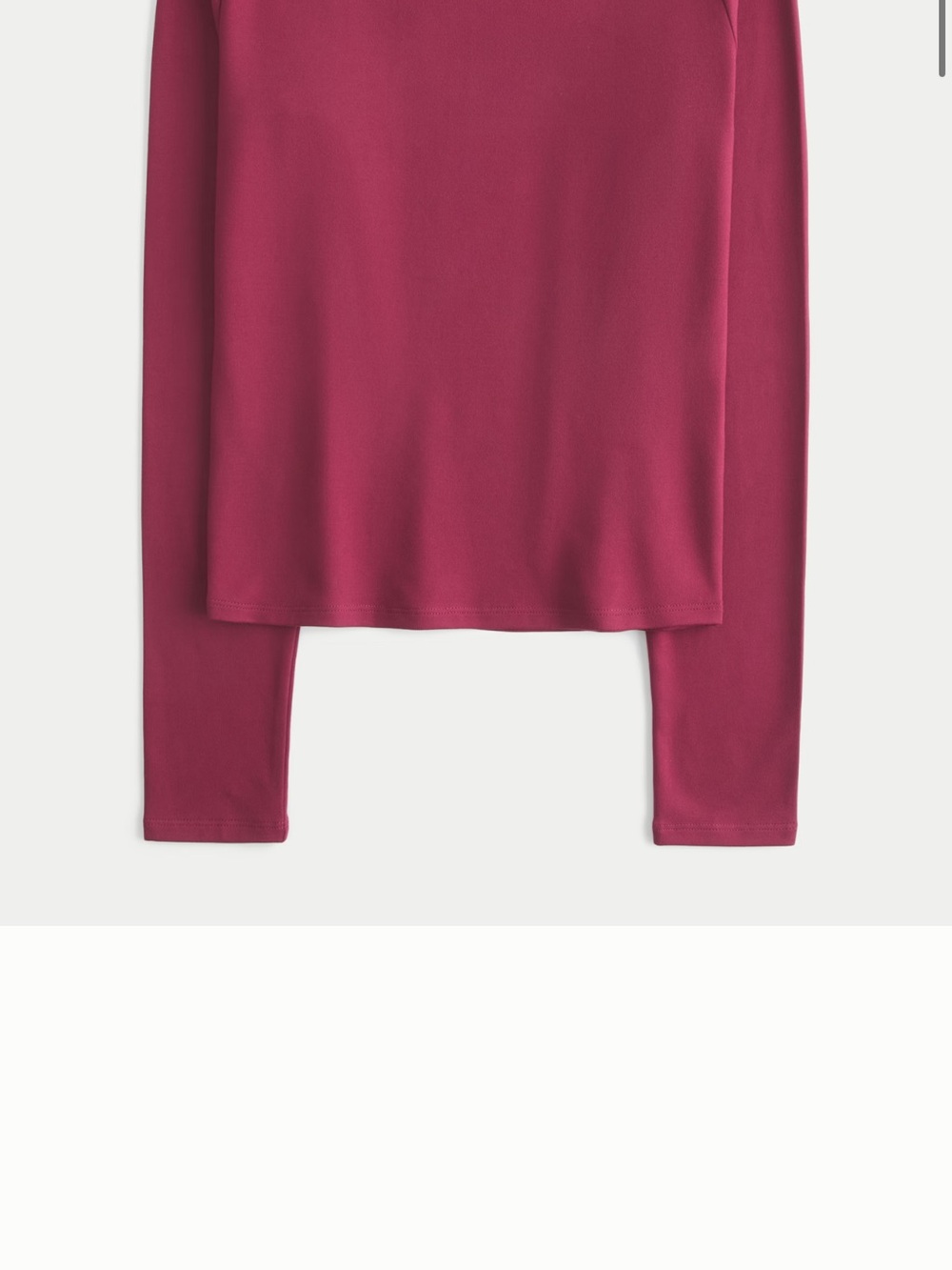Hollister Boatneck Seamless Long-Sleeve Tee in burgundy